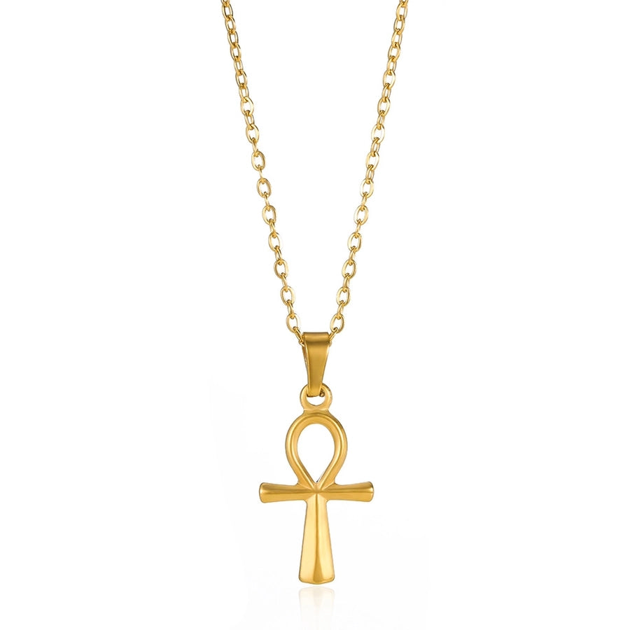 Cross Hand Pendant Necklace  [304 Stainless Steel]