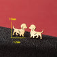 Dog Cat Ear Studs [304 Stainless Steel,18K Gold Plated]