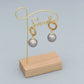 Drop Round Pearl Earrings [304 Stainless Steel, 18K Gold Plated]