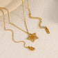 Star Zircon Necklace [304 Stainless Steel,18K Gold Plated]