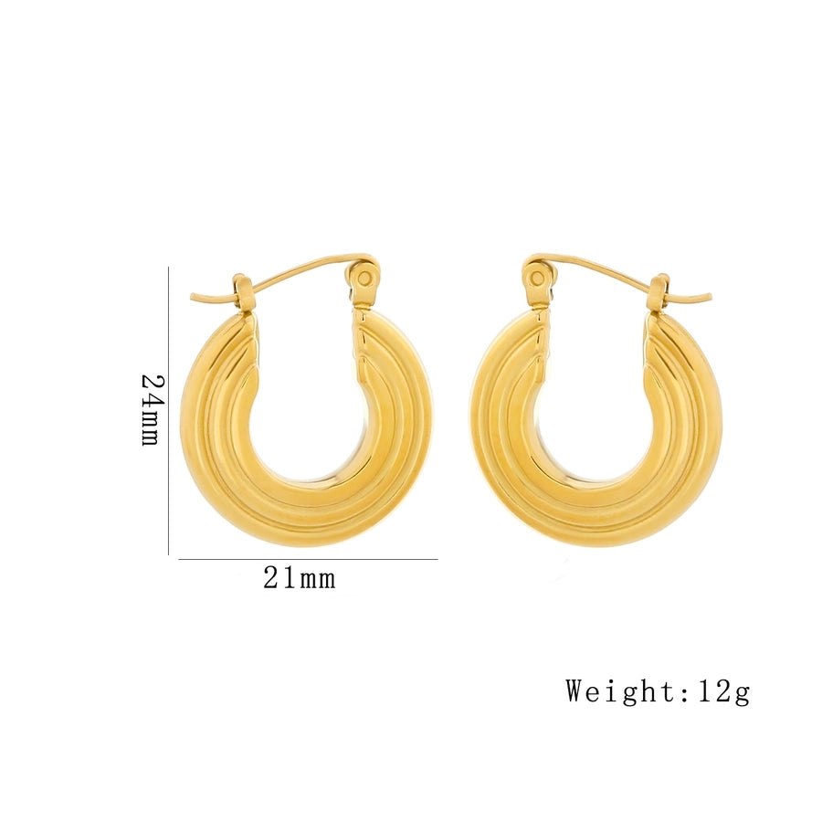 Geometric Hoop Earrings [316 Stainless Steel,18K Gold Plated]