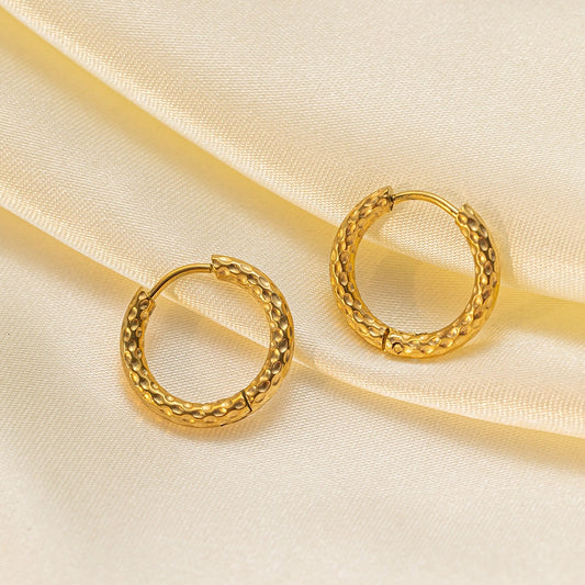 Starry Hoop Earrings [Stainless Steel, 18K Gold Plated]