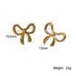 Bow Knot Ear Studs [304 Stainless Steel,18K Gold Plated]