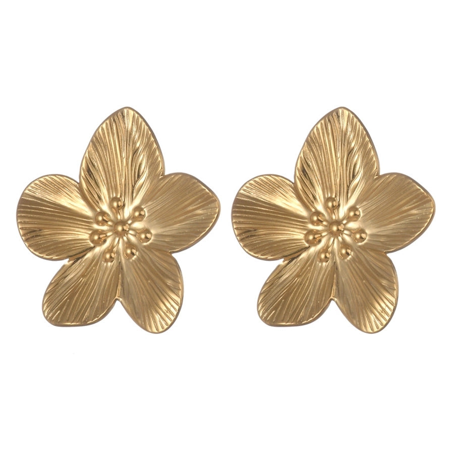 Flower Plating Earrings [304 Stainless Steel]