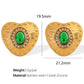 Heart Shape Polishing Inlay Zircon Earrings [304 Stainless Steel,18K Gold Plated]