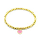 Heart Shape Beaded Bracelet [Stainless Steel,18K Gold Plated]