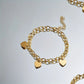 Multiple Hearts Chain Bracelet [Stainless Steel,18K Gold Plated]