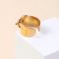 Solid Color Ring [304 Stainless Steel 14K Gold Plated]