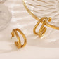 Double Earrings [304 Stainless Steel,18K Gold Plated]