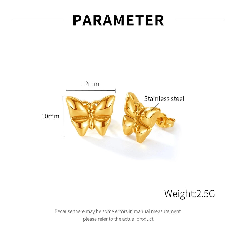 Small Bow Butterfly Earrings [304 Stainless Steel]