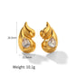 Water Droplets Zircon Earrings [304 Stainless Steel,18K Gold Plated]