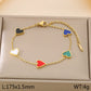 Acrylic Heart Cable Chain Bracelets [304 Stainless Steel,18K Gold Plated]