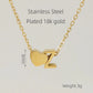 Letter Heart Shape Pendant Necklace [304 Stainless Steel,18K Gold Plated]