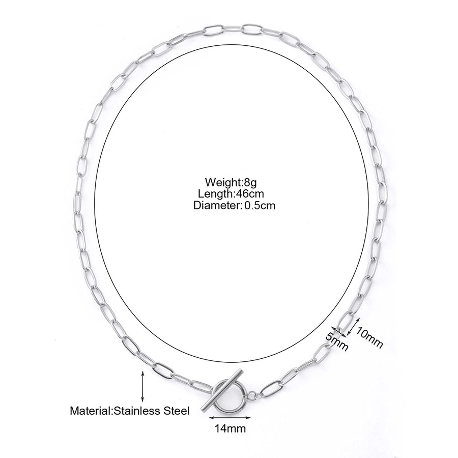 Toggle Necklace Paperclip Chain[304 Stainless Steel]