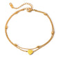 Heart Shape Layered Anklet [304 Stainless Steel, 18K Gold Plated]