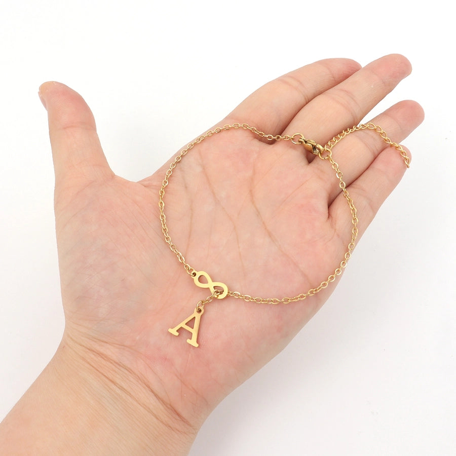 Letter Infinity Anklet [201,304 Stainless Steel]