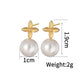 Pearl Gold Earrings [304 Stainless Steel]