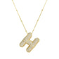 Gold Rhinestones Letter Necklace [304 Stainless Steel]