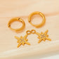 Rhinestone Drop Stars Earrings [304 Stainless Steel,16K Gold Plated]