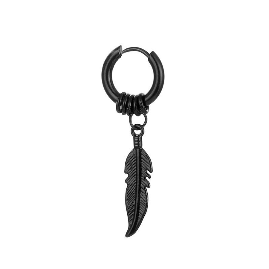 Feather Earrings 1 Piece [Stainless Steel]