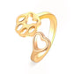 Paw Print Open Ring [304 Stainless Steel 18K Gold Plated]