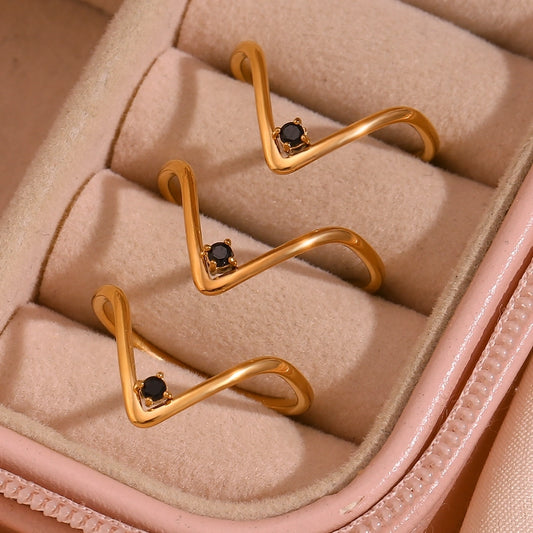 Vintage V Shape Rings [304 Stainless 18K Gold Plated]