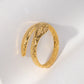 Vintage Style Snake Open Ring [304 Stainless Steel 18K Gold Plated]