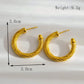 Moon Twist Earrings [304 Stainless Steel,18K Gold Plated]