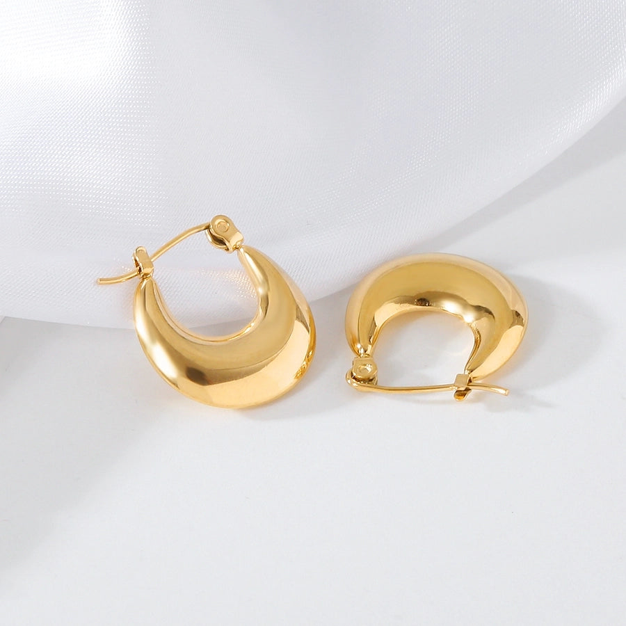 Geometric Hoop Earrings [316 Stainless Steel,18K Gold Plated]