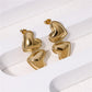 Double Heart Shape Earrings [304 Stainless Steel,18K Gold Plated]