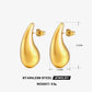 Water Droplets Stud Earrings [304 Stainless Steel,18K Gold Plated]