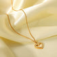 Casual Heart Shape  Rhinestones 18K Necklace [304 Stainless Steel,18K Gold Plated]