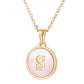 Round Letter Necklace [304 Stainless Steel,18K Gold Plated]