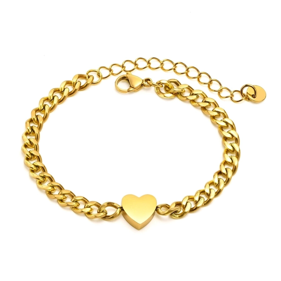 Heart Curb Chain Bracelet [201 Stainless Steel]