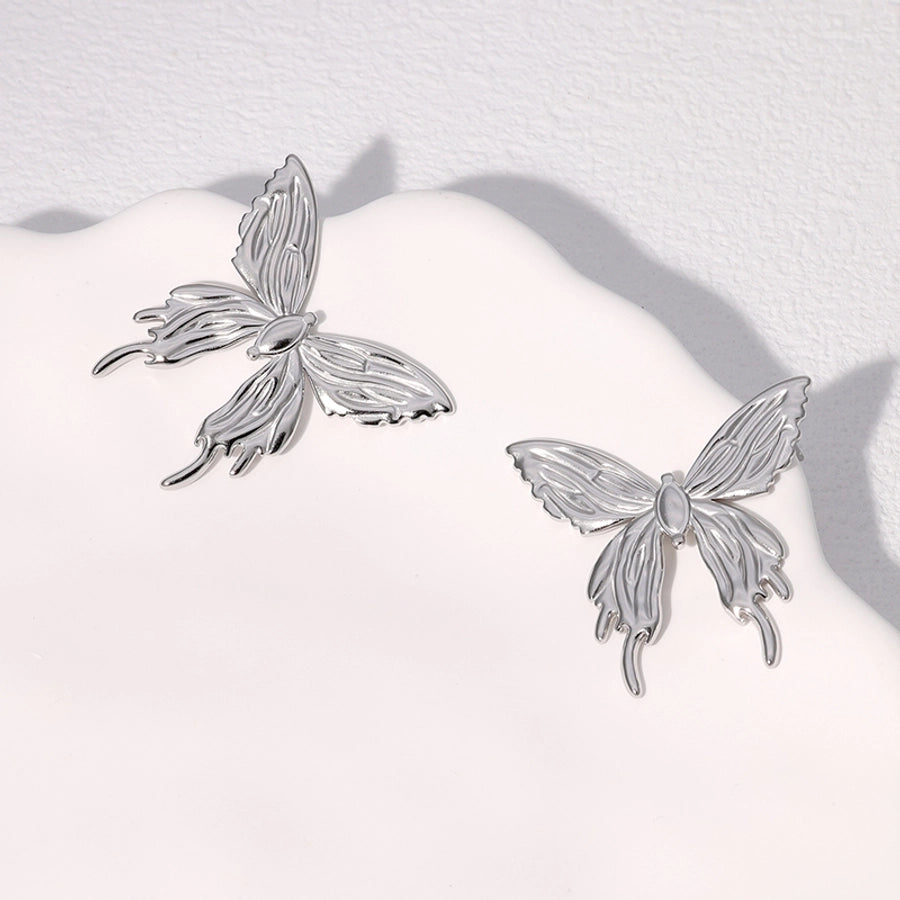 Butterfly Earrings [304 Stainless Steel,18K Gold Plated]