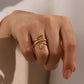 Snake Open Ring [304 Stainless Steel, 18K Gold Plated]