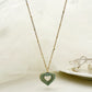 Colored Zircon Heart Necklace [304 Stainless Steel,14K Gold Plated]