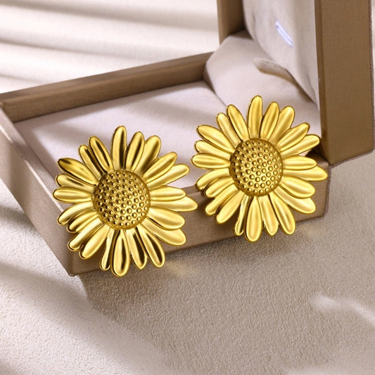 Boucles d'oreilles de tournesol [304 en acier inoxydable]