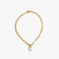 Letter Link Chain Anklet [316L Stainless Steel, 18K Gold Plated]