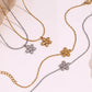 Flower Bracelet/Necklace [304 Stainless Steel,18K Gold Plated]