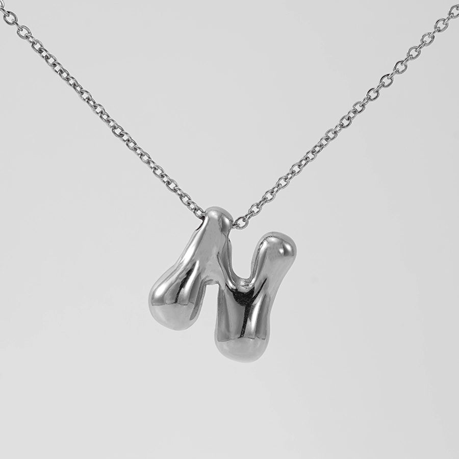 Letter Pendant Necklace [304 Stainless Steel,18K Gold Plated]