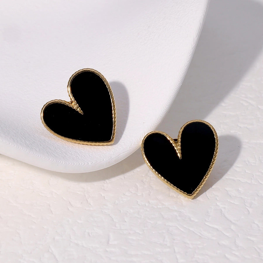 Heart Shape Plating  Stud Earrings [304 Stainless Steel,18K Gold Plated]