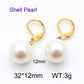 Round Oval Pearl Earrings [304 Stainless Steel]