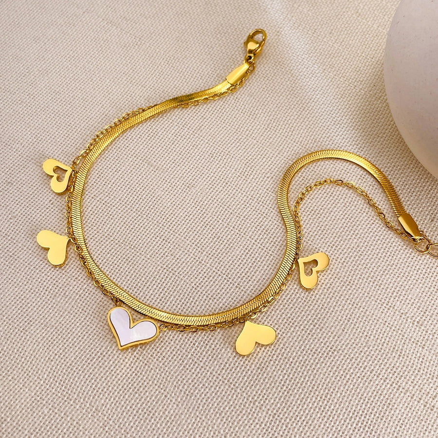 Heart Shape Acrylic Anklet [304 Stainless Steel]