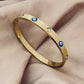 Devil's Eye Zircon Bangle bracelet  [304 Stainless Steel 18K Gold Plated]