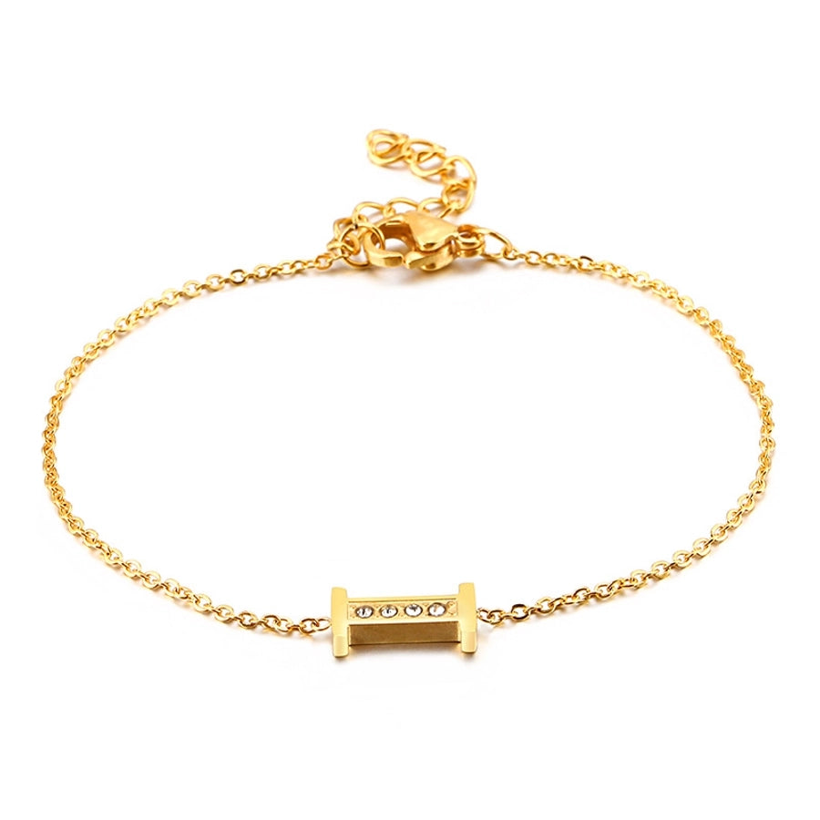 Letter Bracelets [304 Stainless Steel,18K Gold Plated]