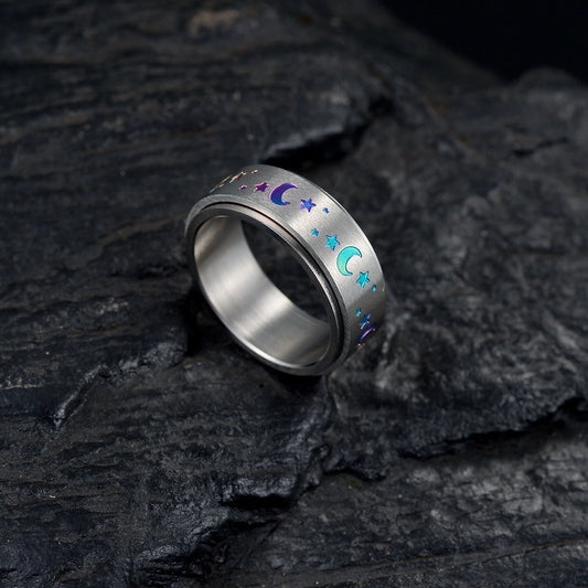 Star Moon Ring [304 aço inoxidável]