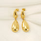 Water Droplets Earrings [304 Stainless Steel,18K Gold Plated]