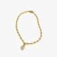 Letter Link Chain Anklet [316L Stainless Steel, 18K Gold Plated]