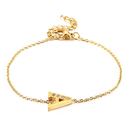 Letter Bracelets [304 Stainless Steel,18K Gold Plated]